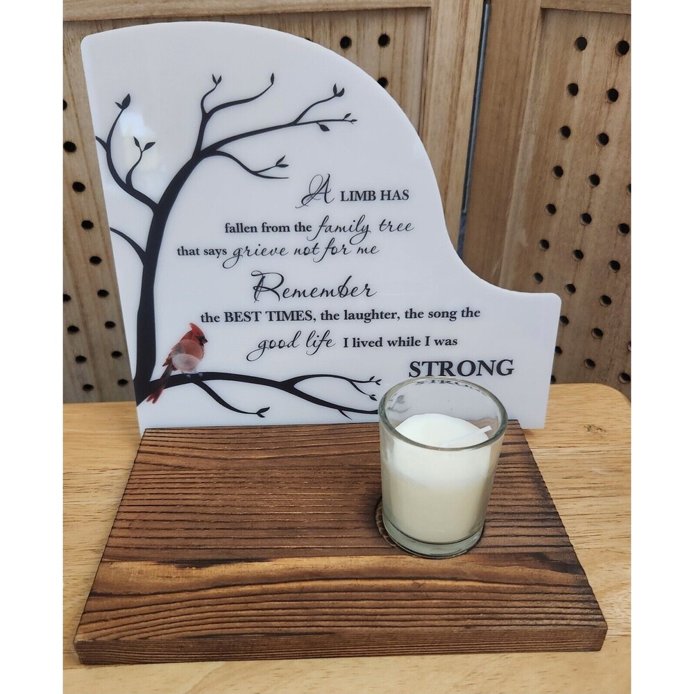 3 Pcs Sympathy Gift for Loss of Loved One Memorial Candle Acrylic Cardinal Limb